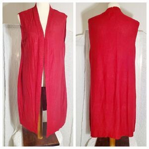 Chico's Red Knit Open Cardigan Size 3 (XL)